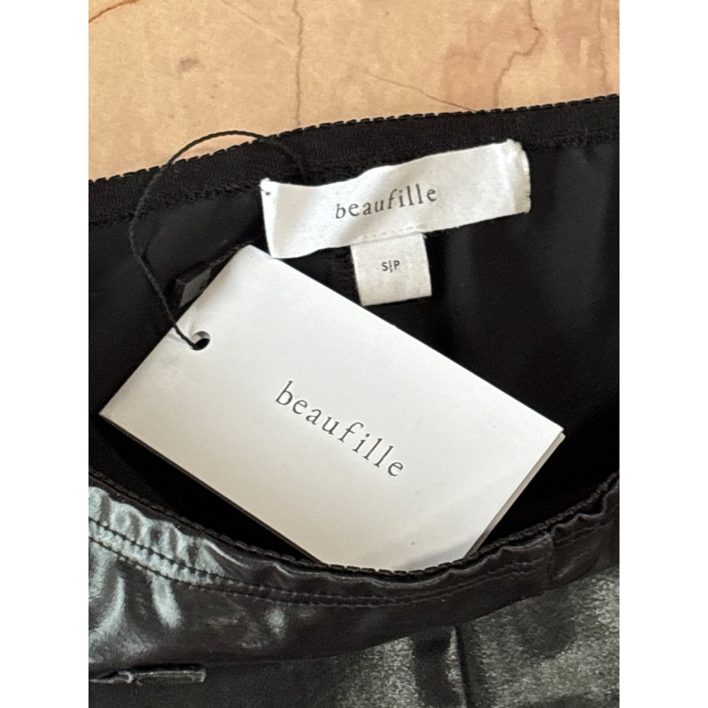 Beaufille Nikos Shorts In Black Small New Womens Vegan Faux Leather — image 7 of 8